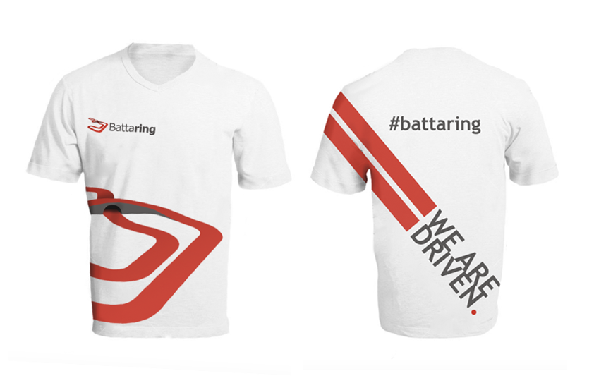 Céges póló és szlogen a Battaring számára